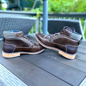 These are GBX brown shoes. The style is kirk.